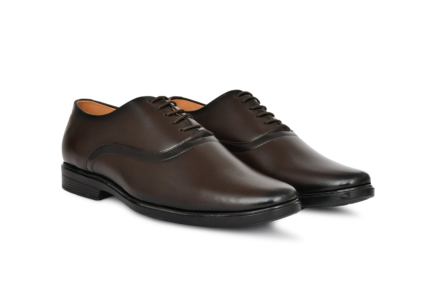 Classic Square-toe Lace-up Oxford Shoes For Men | Brown