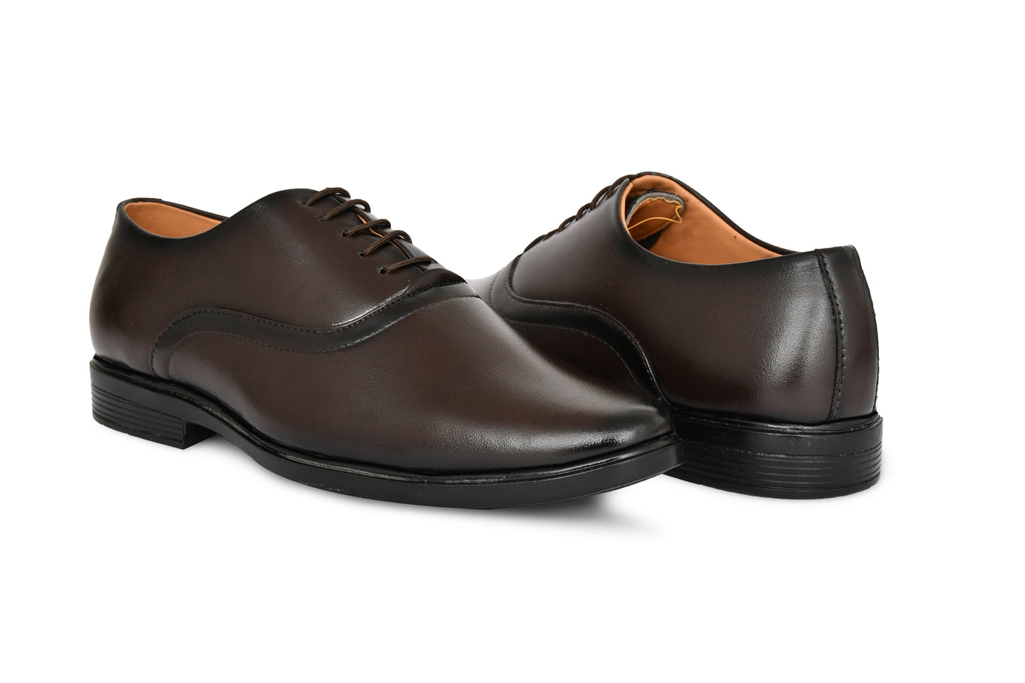 Classic Square-toe Lace-up Oxford Shoes For Men | Brown