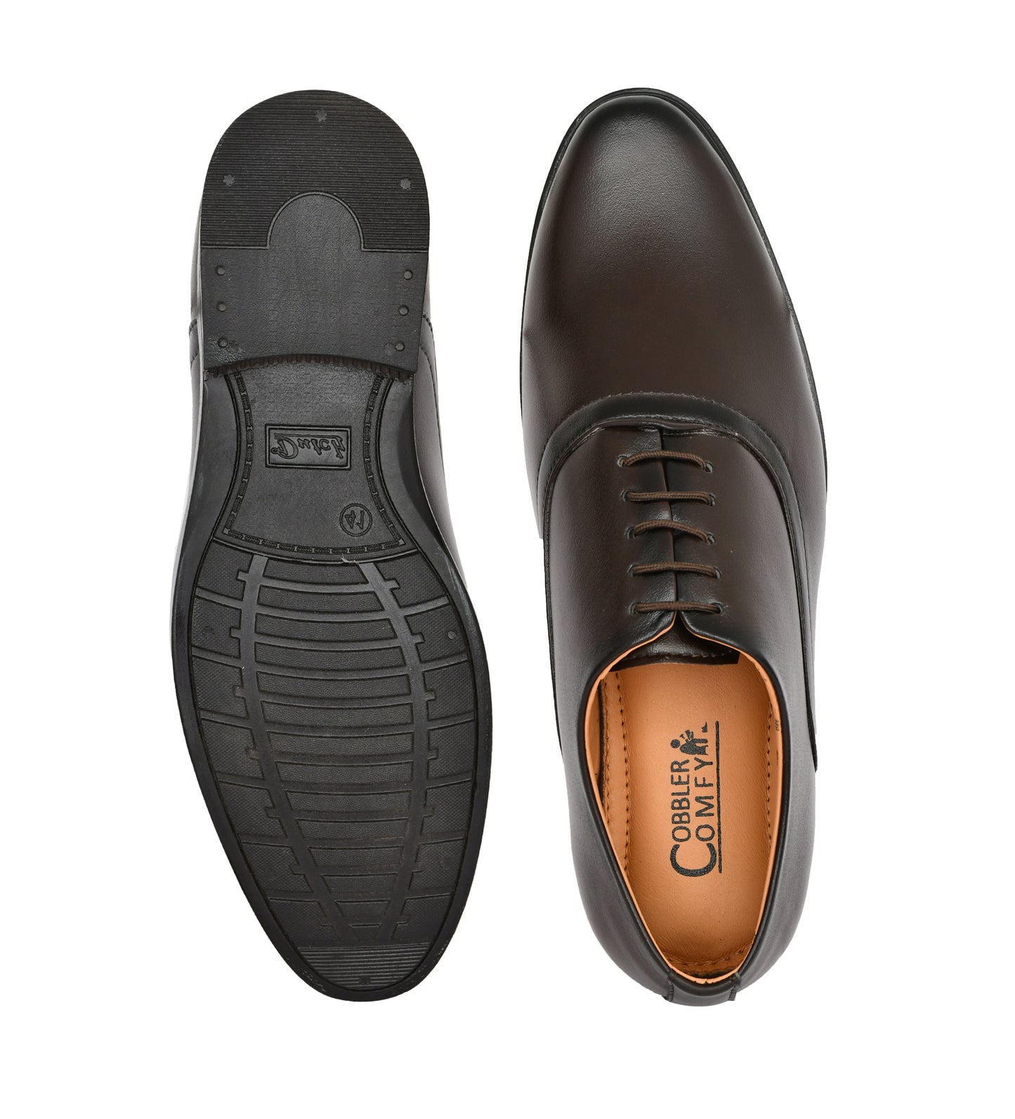 Classic Square-toe Lace-up Oxford Shoes For Men | Brown