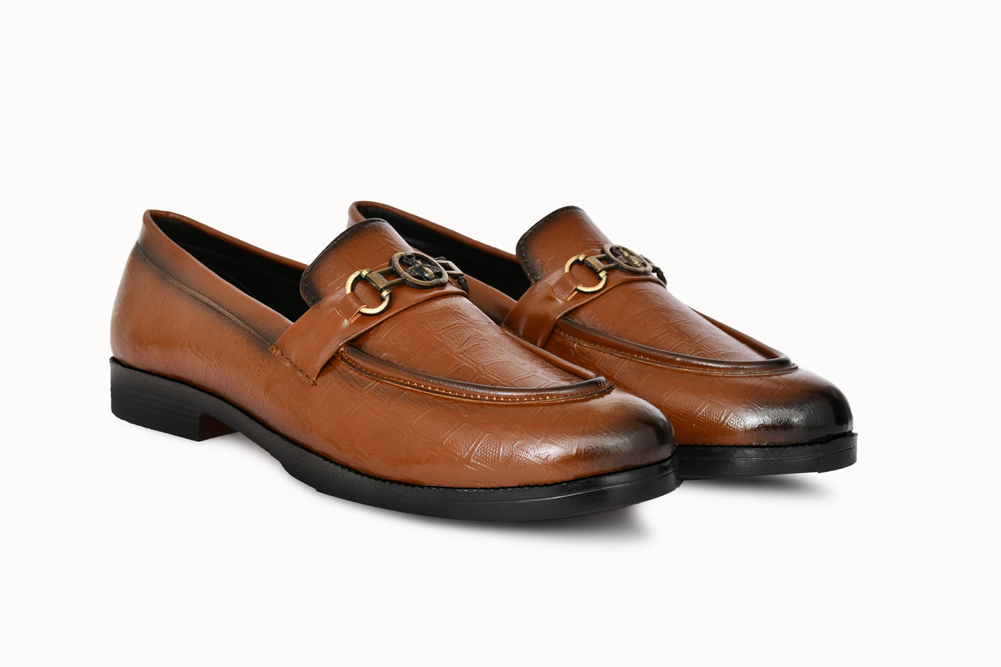 Semi-formal Slip-on for Men with Block Pattern | Tan