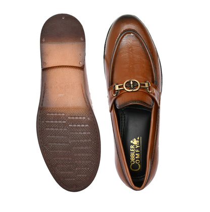 Semi-formal Slip-on for Men with Block Pattern | Tan