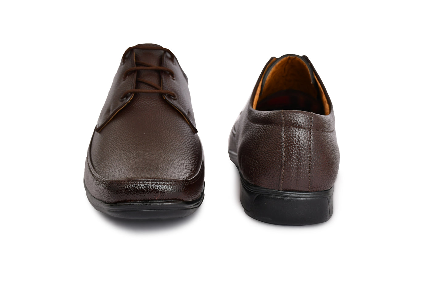 Matte Look Square-toe Derby Formal Shoes for Men | Coffee