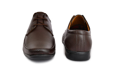 Matte Look Square-toe Derby Formal Shoes for Men | Coffee