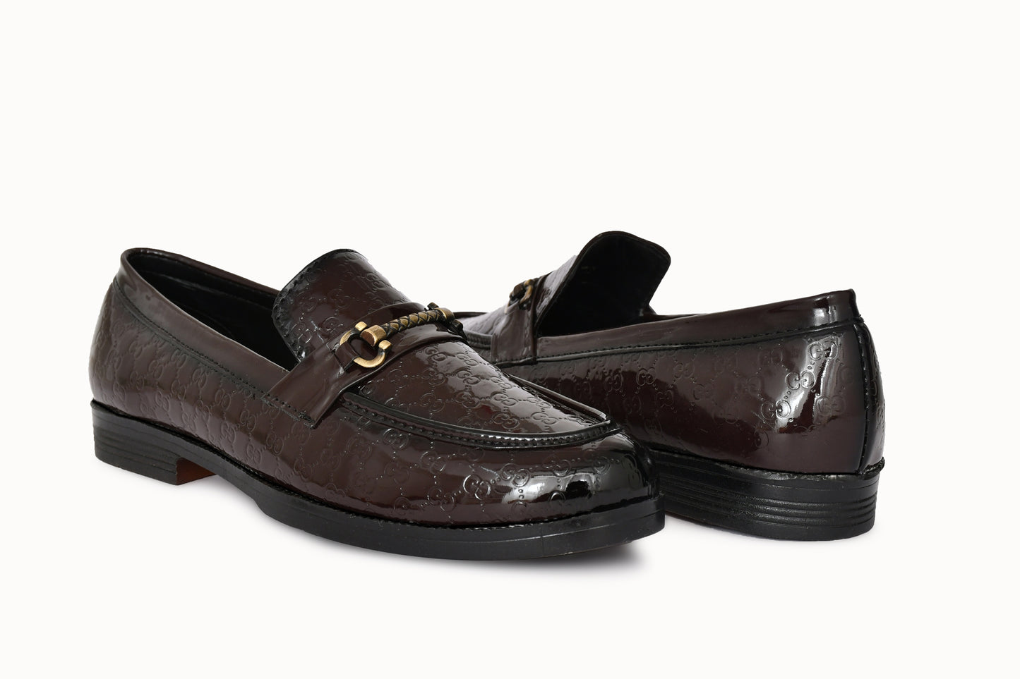 Partywear Shiny Slip-ons for Men with Dotted Pattern | Brown