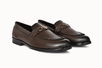 Semi-formal Slip-on for Men with Metallic Buckle | Brown