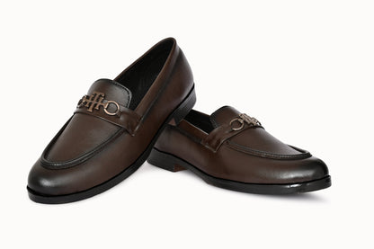 Semi-formal Slip-on for Men with Metallic Buckle | Brown