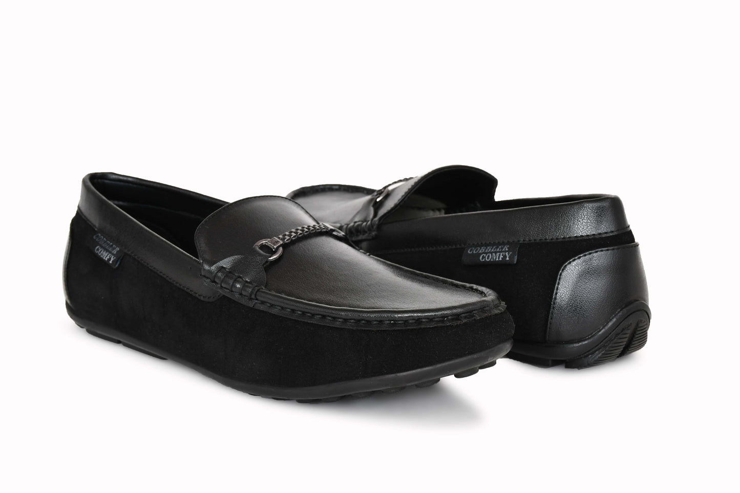 Suede Moccasins with Crust Upper | Black