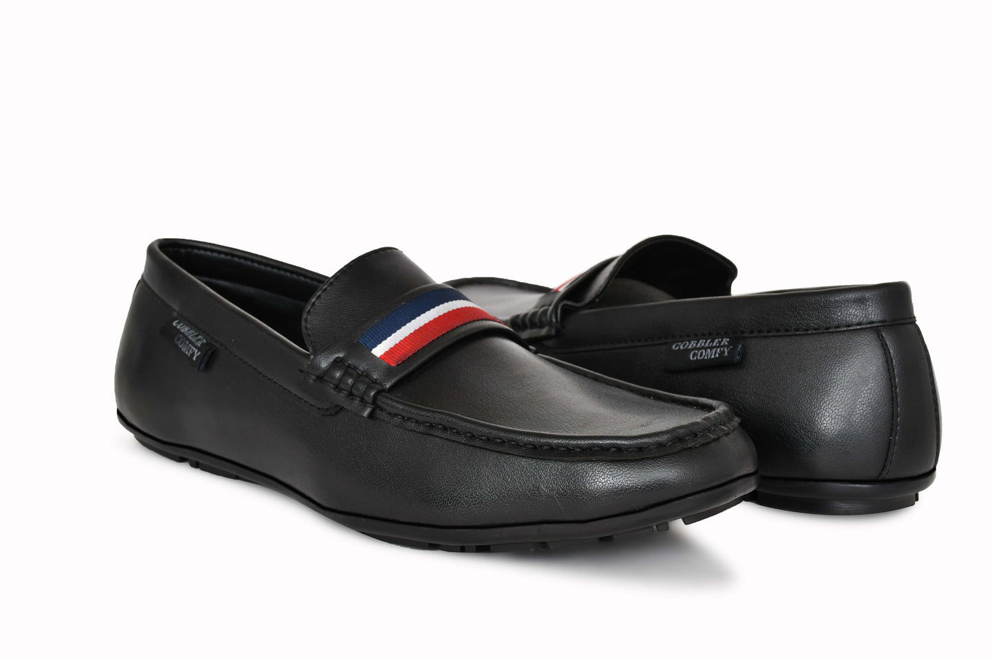 Striped Moccasins for Men | Black