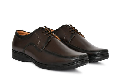 Square-toe Lace-up Oxford Shoes for Men | Brown