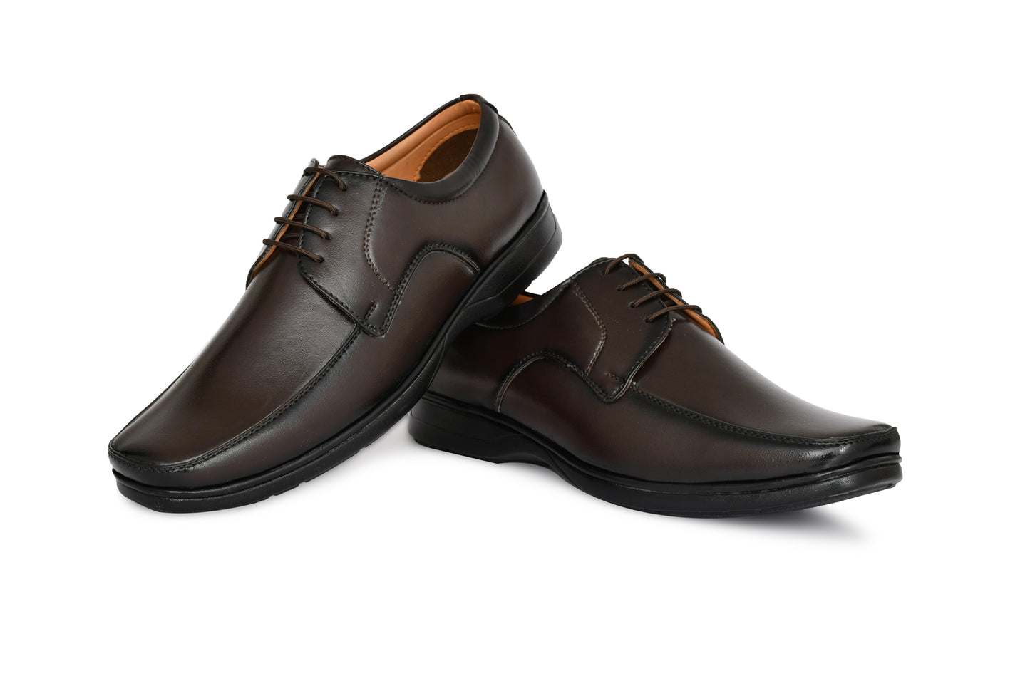 Square-toe Lace-up Oxford Shoes for Men | Brown