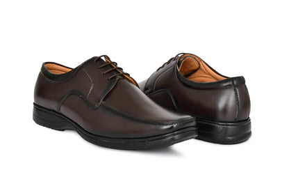 Square-toe Lace-up Oxford Shoes for Men | Brown