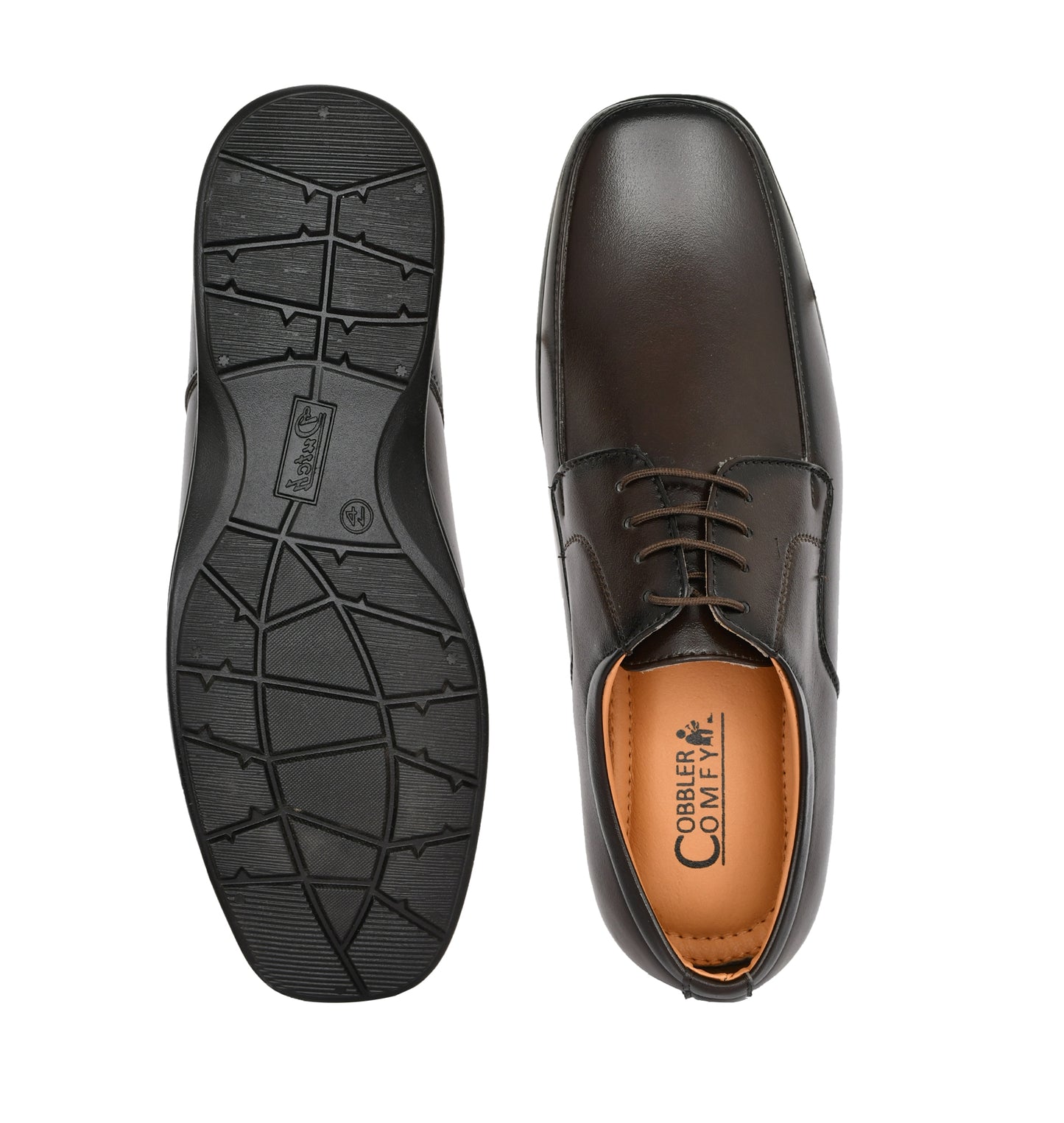 Square-toe Lace-up Oxford Shoes for Men | Brown