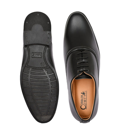 Classic Square-toe Lace-up Oxford Shoes For Men | Black