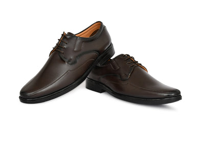 Pointed Toe Lace-up Derby Shoes for Men | Brown