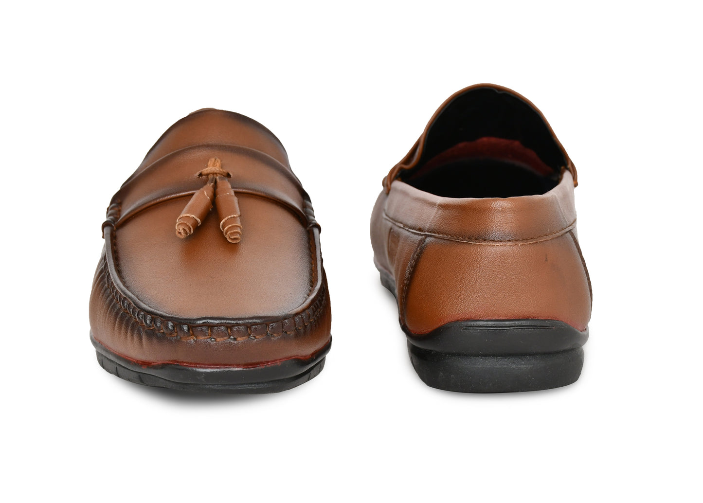 Beaded Tussled Moccasins for Men | Tan