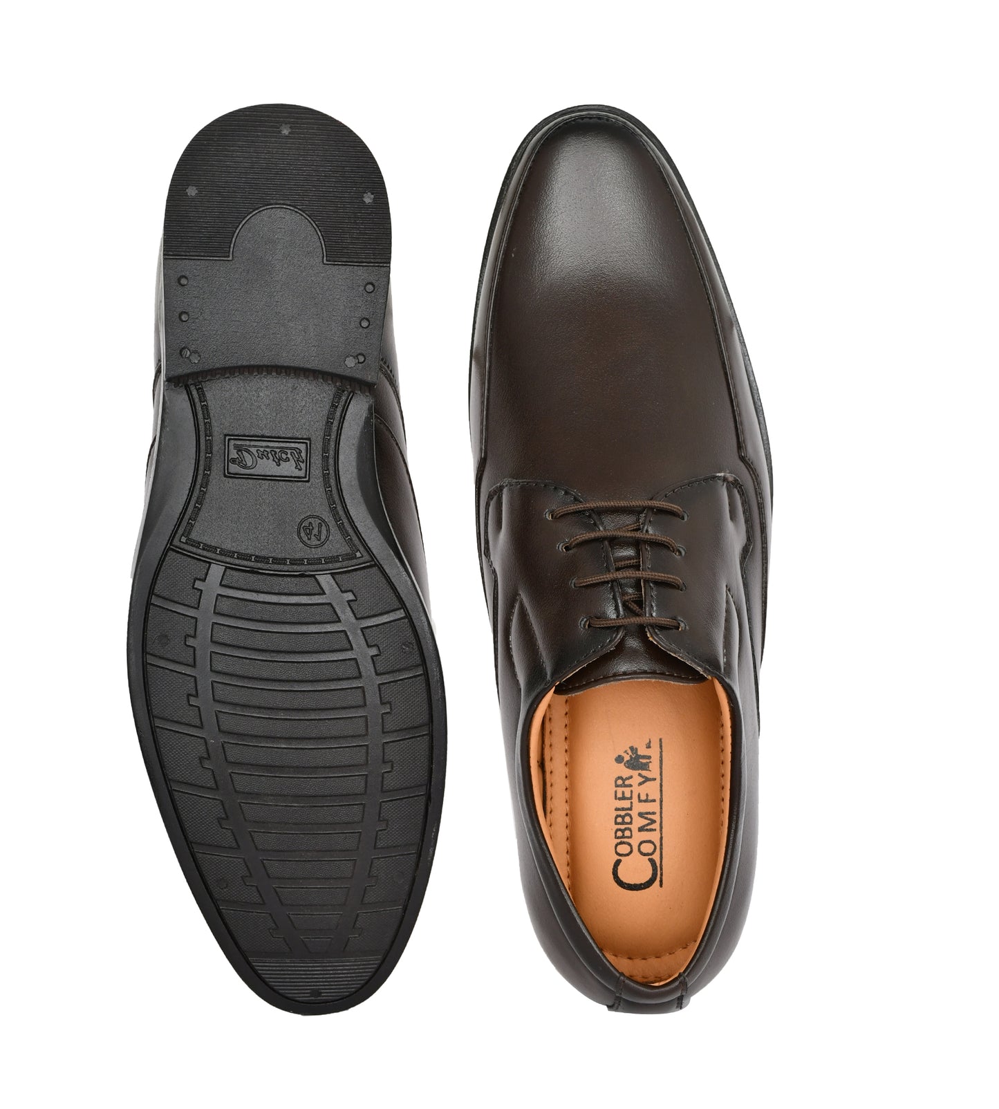 Pointed Toe Lace-up Derby Shoes for Men | Brown