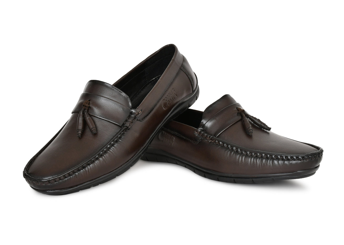 Beaded Tussled Moccasins for Men | Coffee