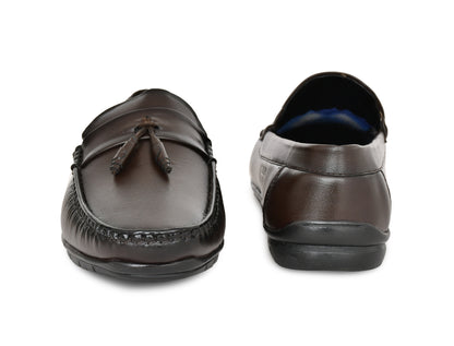 Beaded Tussled Moccasins for Men | Coffee