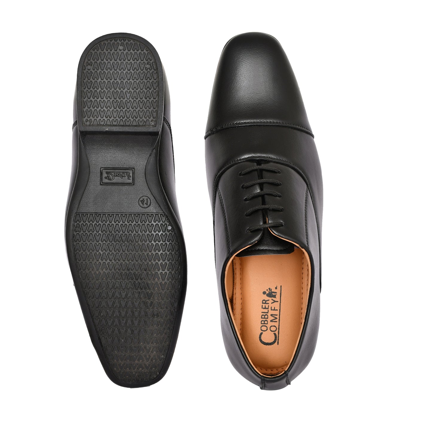 Square Toe Lace-up Oxford Shoes for Men with Mid-stitch | Black