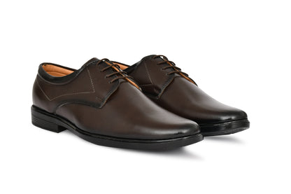 Pointed Toe Lace-up Derby Shoes for Men | Brown