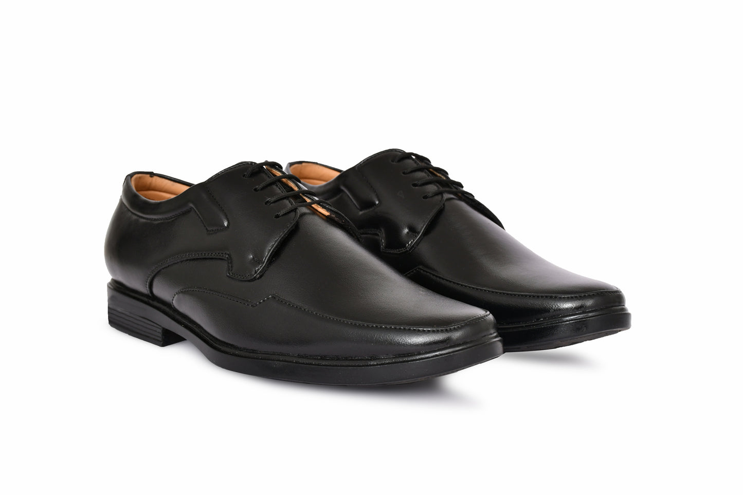 Classic Square-toe Lace-up Derby Shoes for Men | Black