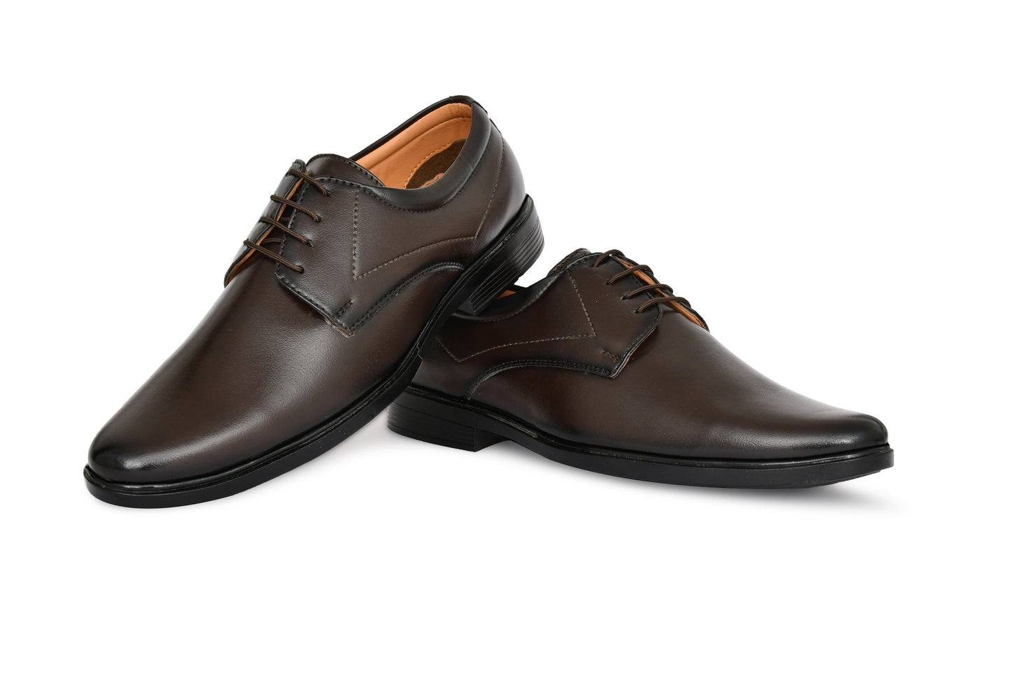 Pointed Toe Lace-up Derby Shoes for Men | Brown