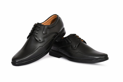 Classic Square-toe Lace-up Derby Shoes for Men | Black