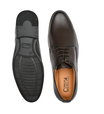 Pointed Toe Lace-up Derby Shoes for Men | Brown