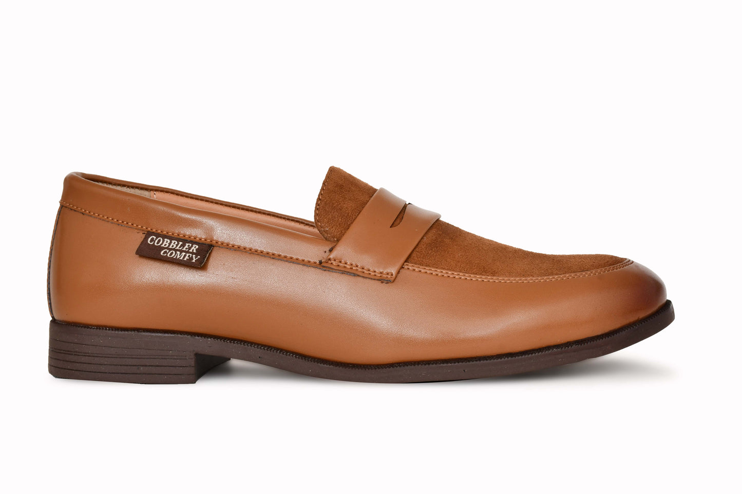 Shiny Slip-on for Men with Suede Upper | Tan