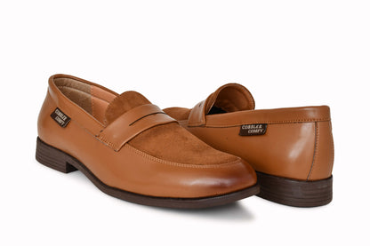 Shiny Slip-on for Men with Suede Upper | Tan