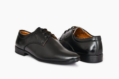 Pointed-toe Neat Look Lace-up Derby Shoes for Men | Black