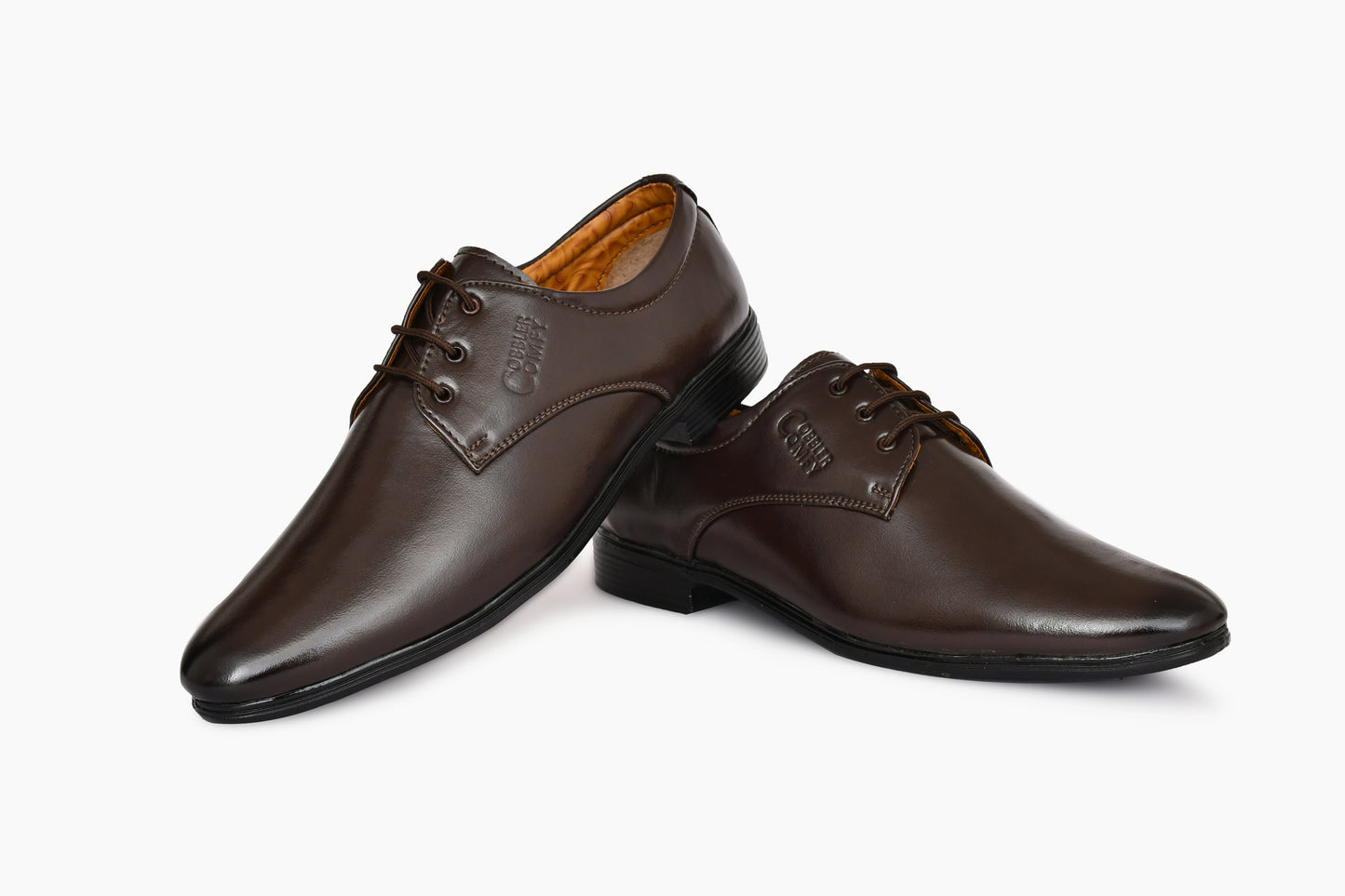 Pointed-toe Neat Look Lace-up Derby Shoes for Men | Coffee