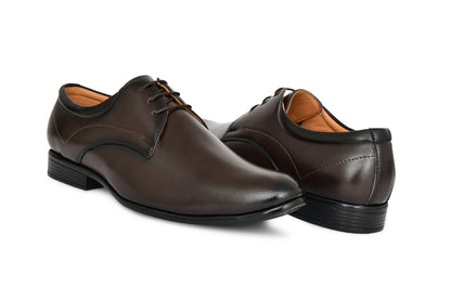 Pointed Toe Lace-up Derby Shoes for Men | Brown