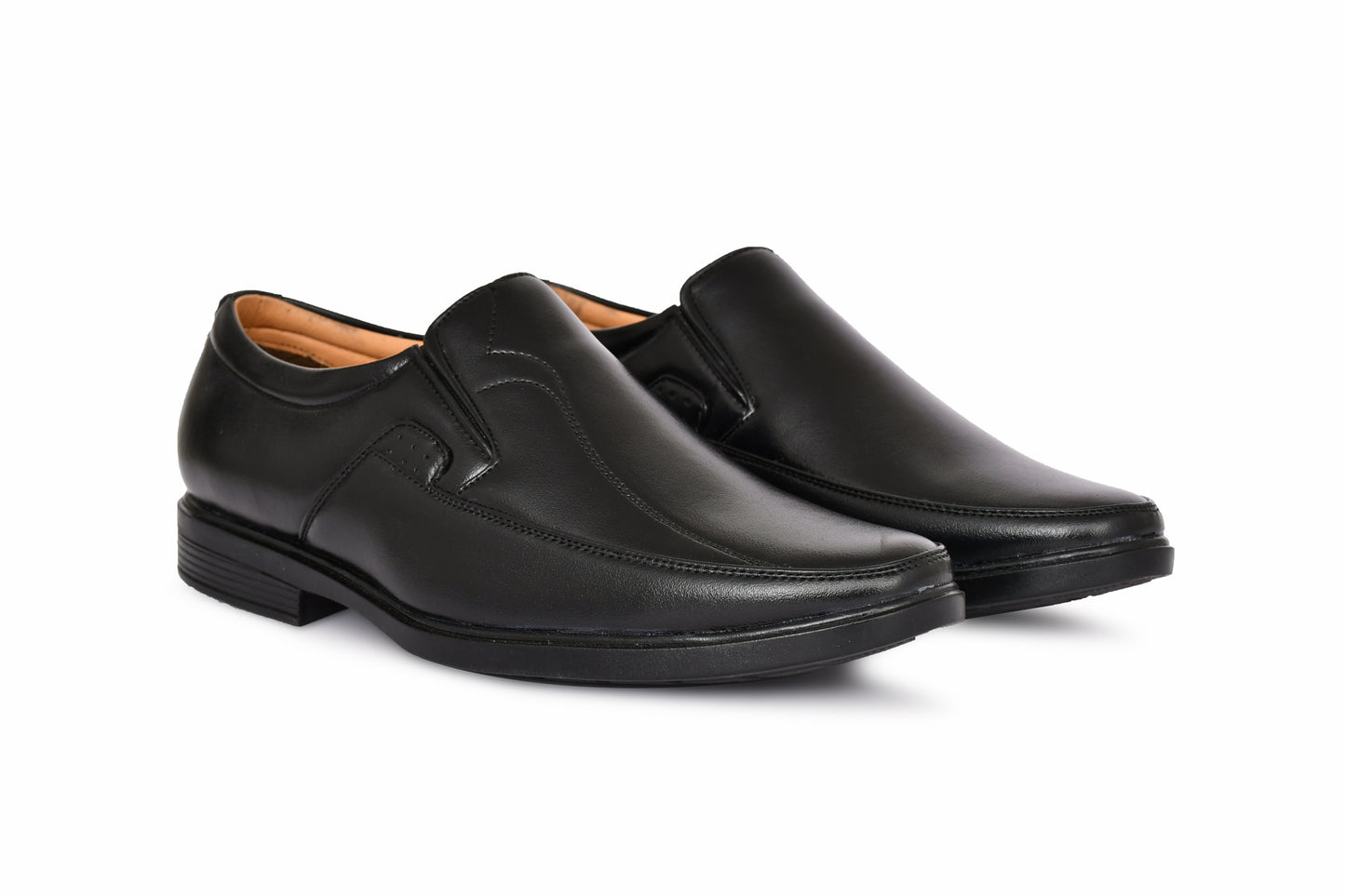 Neat Look Slip-on for Men with Curved Side Stitch | Black