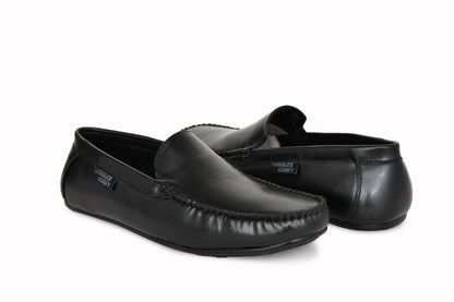 Neat Look Moccasins for Men with Double Stitch Pattern | Black