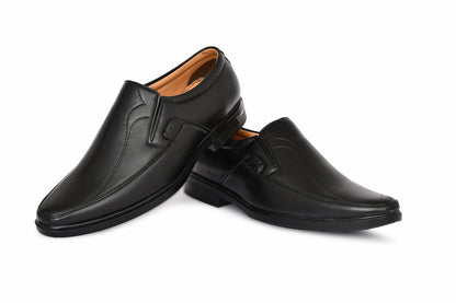 Neat Look Slip-on for Men with Curved Side Stitch | Black