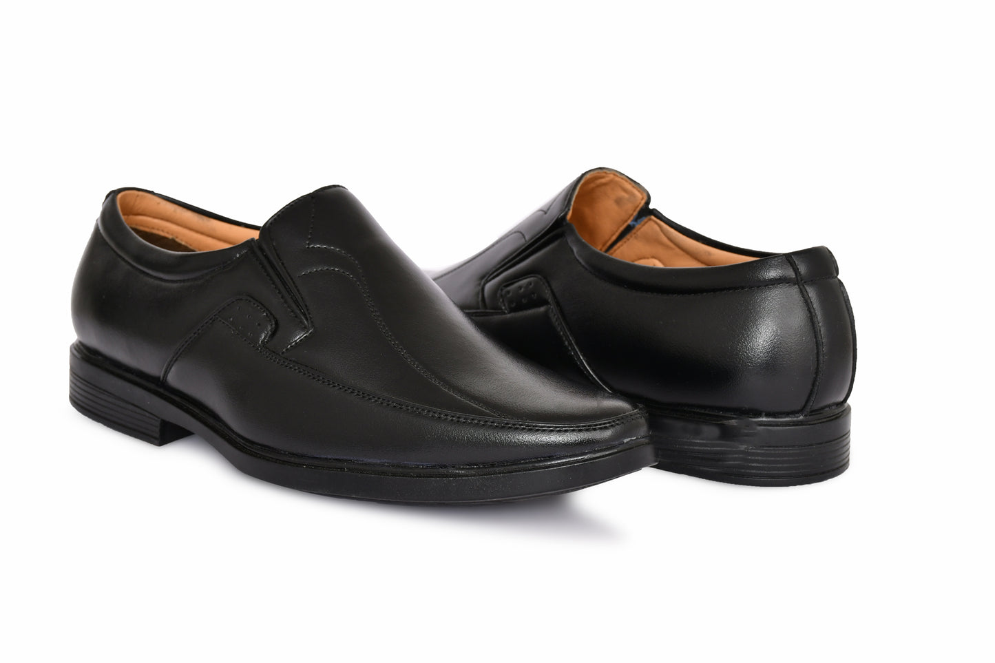 Neat Look Slip-on for Men with Curved Side Stitch | Black