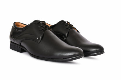 Pointed-Toe Lace-up Derby Shoes for Men | Black