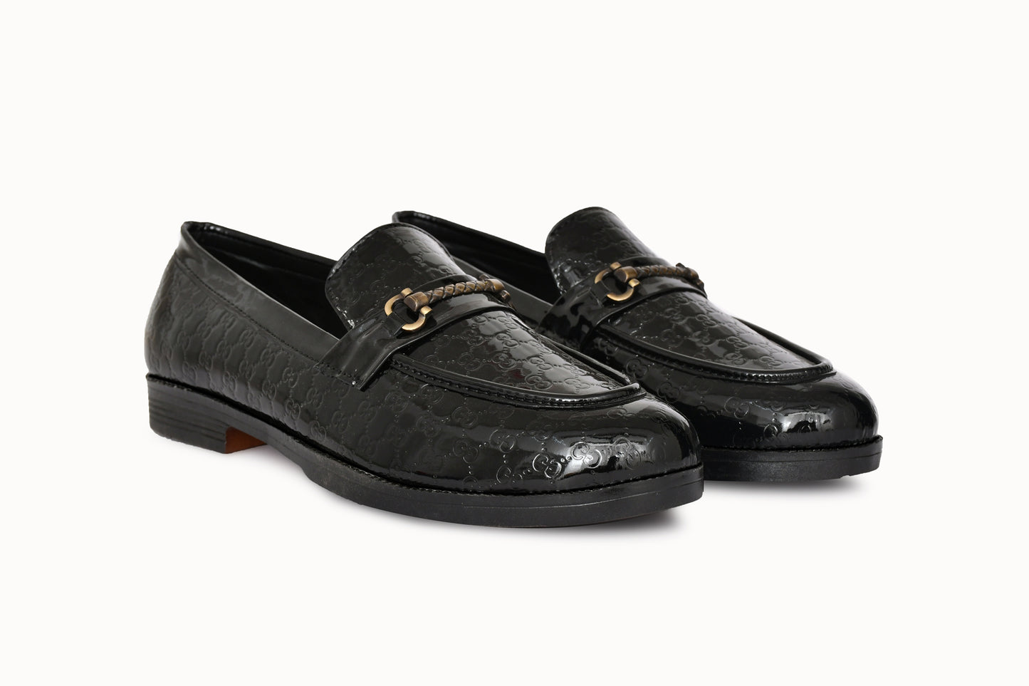 Partywear Shiny Slip-ons for Men with Dotted Pattern | Black