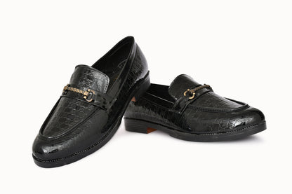 Partywear Shiny Slip-ons for Men with Dotted Pattern | Black