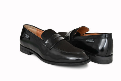 Shiny Slip-on for Men with Suede Upper | Black