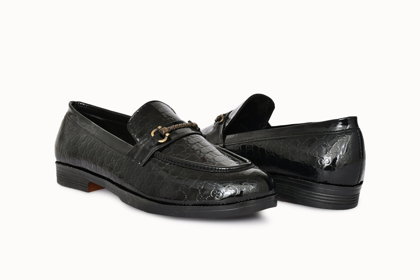 Partywear Shiny Slip-ons for Men with Dotted Pattern | Black