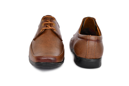 Matte Look Square-toe Derby Formal Shoes for Men | Tan