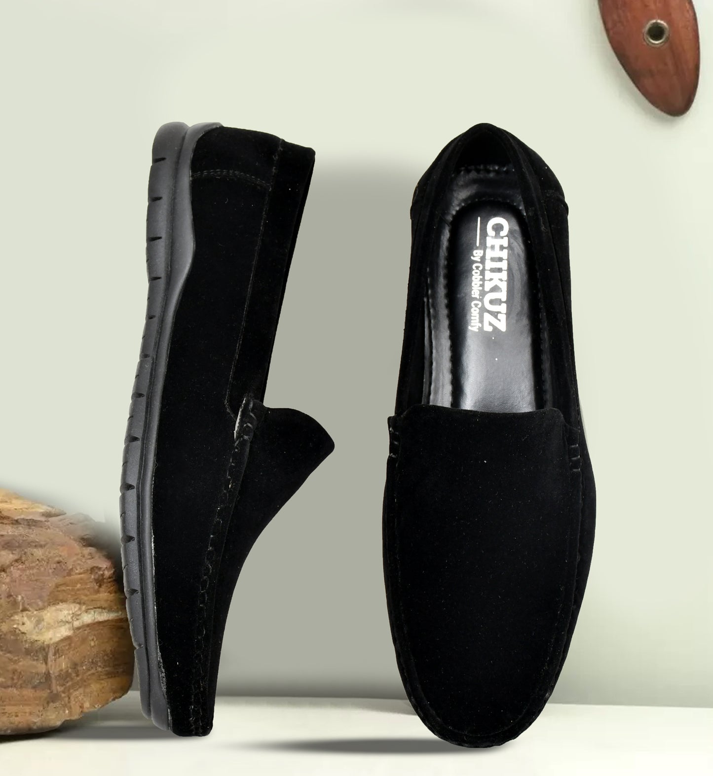 Velvet Pull-on Loafer for Men | Black