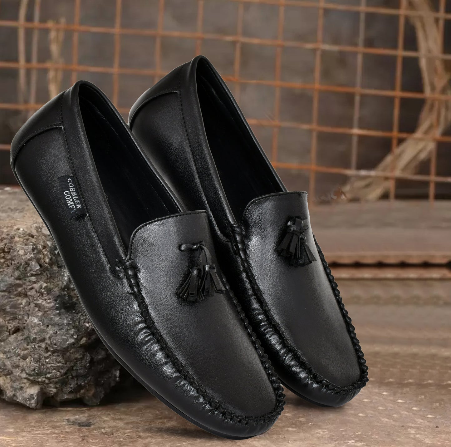 Tussled Moccasins for Men | Black