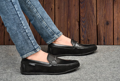 Suede Moccasins with Crust Upper | Black