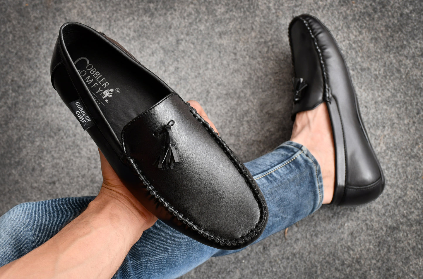 Tussled Moccasins for Men | Black