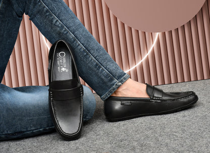 Classic Office-wear Moccasins for Men | Black