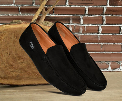 Classic Suede Moccasins for Men | Black