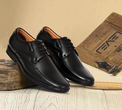 Classic Square-toe Lace-up Derby Shoes for Men | Black